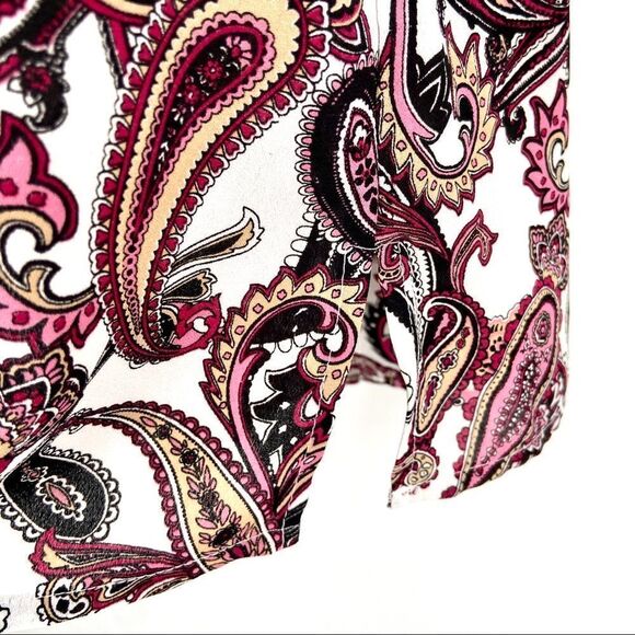 Foxcroft Felicity Whimsical Paisley Blouse Size 10 - Picture 9 of 16